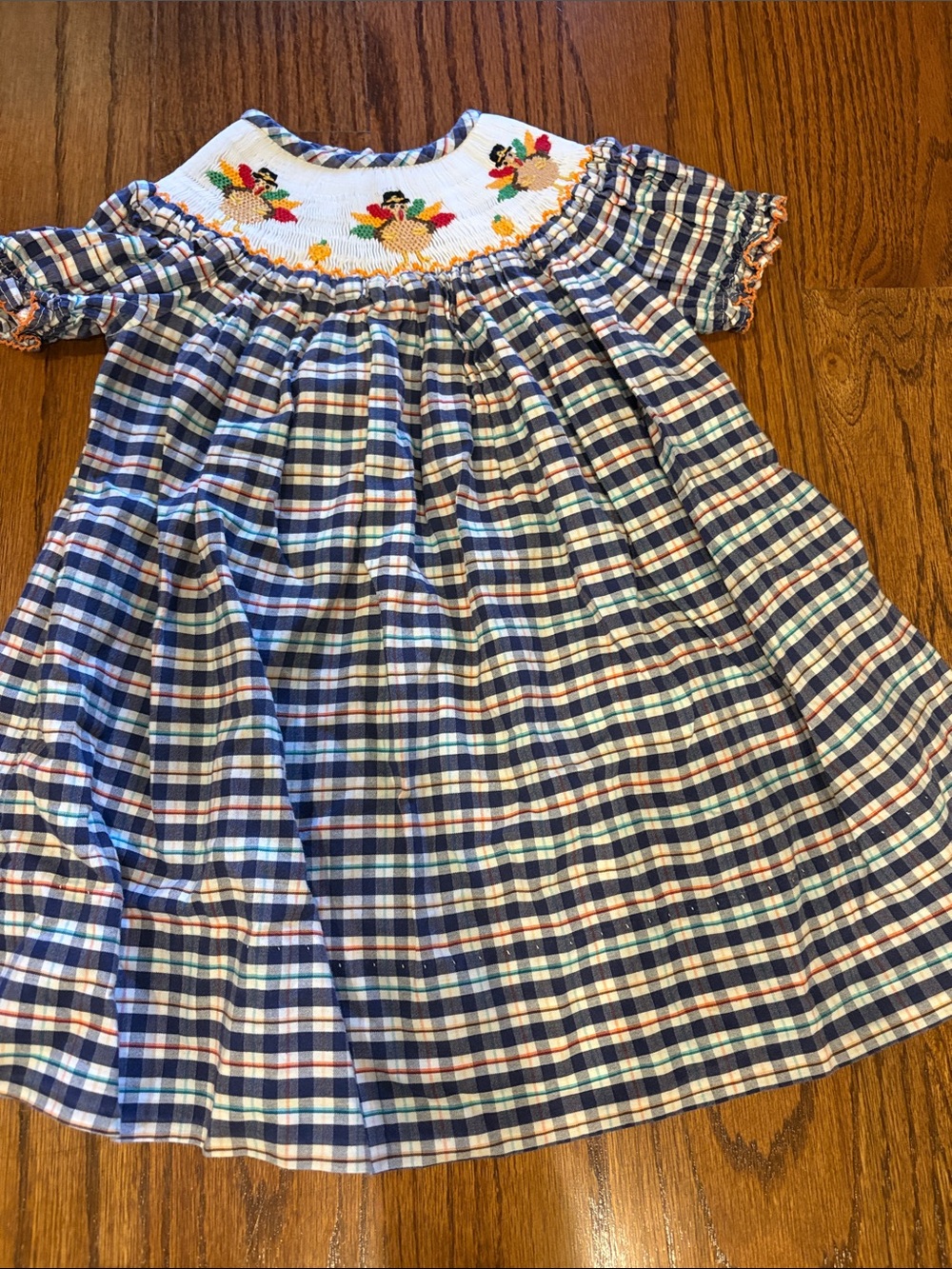 Plaid Smocked Turkey Dress